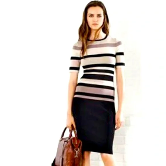 Karen Millen | Dresses | Karen Millen Knit Bodycon Dress With Colorblock |  Poshmark